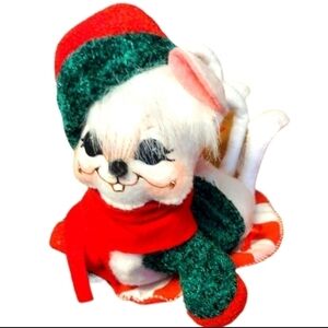 ANNALEE 2007 Sliding Mouse On Peppermint Candy